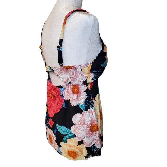NWT Tankini Swim Top Size 12 Dreamsuit by Miracle Brands Black Pink Blue Multi - Picture 5 of 10